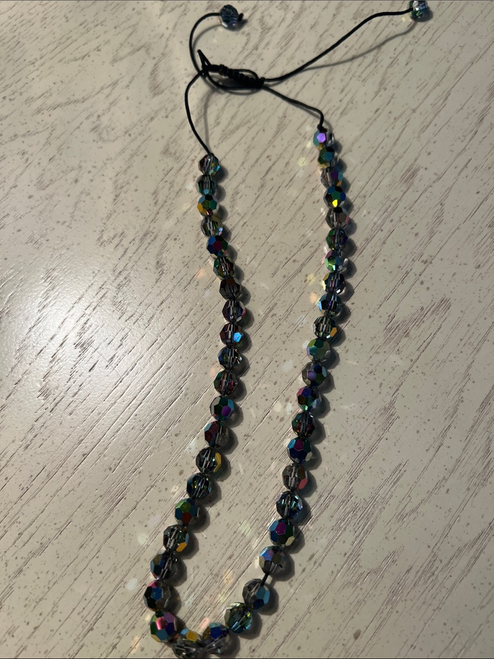 Iridescent Faceted Bead Necklace - Multicolor